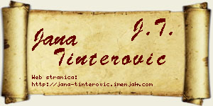 Jana Tinterović vizit kartica